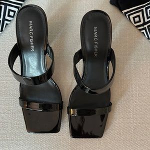 Marc Fisher Patent Slide Sandal 8